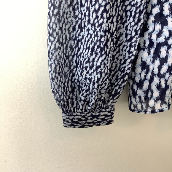 Michael Kors women’s top long sleeve blue blouse size large - Picture 5 of 10